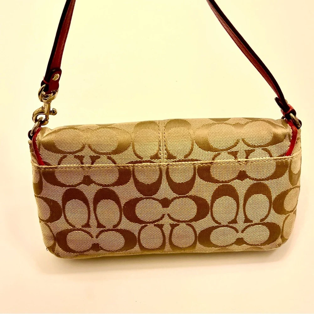 Vintage Coach Monogram C Creame/orange Mini‎ Shoulder Bag